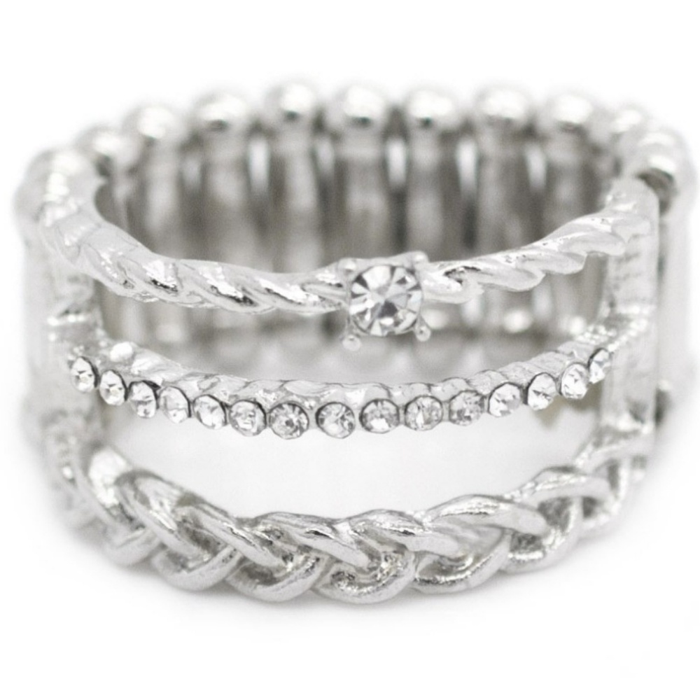 White Rhinestone Ring - I Promise - Picture 2 of 2